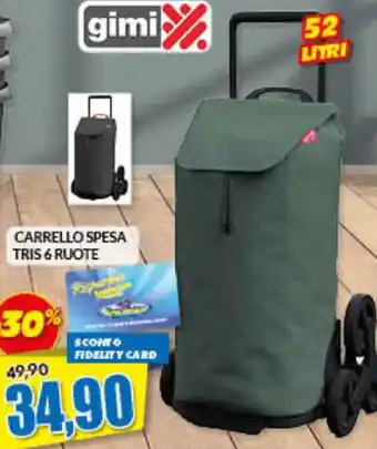 Risparmio Casa CARRELLO SPESA TRIS 6 RUOTE gimi offerta