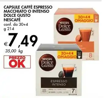 Bennet Nescafé Capsule Caffè Espresso Macchiato O Intenso Dolce Gusto offerta