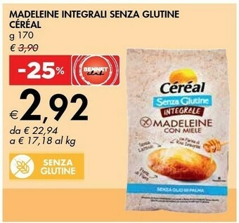 Bennet Cereal Madeleine Integrali Senza Glutine offerta