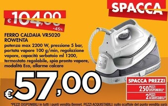 Bennet Rowenta Ferro Caldaia VR5020 offerta