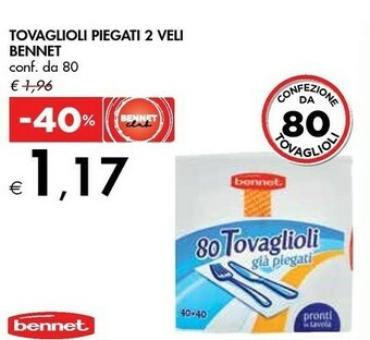 Bennet Tovaglioli Piegati 2 Veli