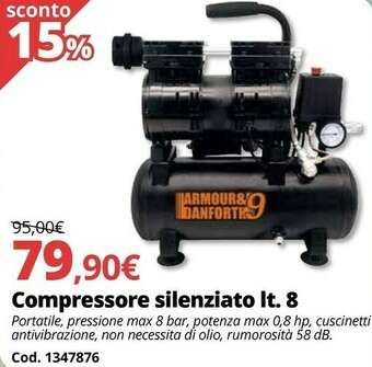 Brico Io Compressore Silenziato Lt. 8 offerta