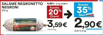 Coop Negroni Salame offerta