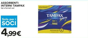 Coop Tampax Assorbenti interni offerta