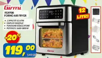 Risparmio Casa Girmi FORNO AIR FRYER offerta