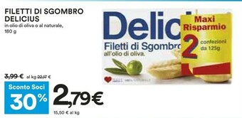 Coop Delicius Filetti di sgombro offerta