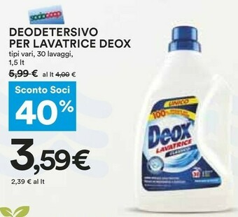 Coop Detersivo lavatrice offerta