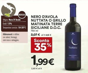 Coop Nuttata Nero d'Avola offerta