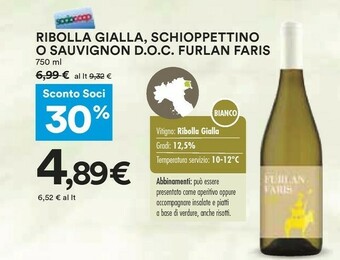 Coop Ribolla gialla Vino bianco offerta