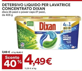 Coop Dixan Detersivo lavatrice offerta