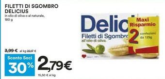 Coop Delicius Filetti di sgombro offerta