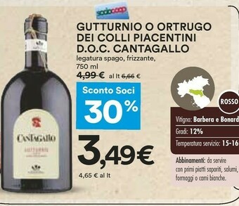 Coop Barbera Vino rosso offerta