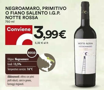 Coop Notte rossa Vino offerta