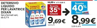 Coop Dixan Detersivo lavatrice offerta