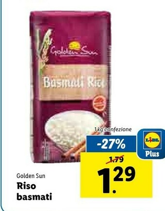 Lidl Golden sun Riso Basmati offerta
