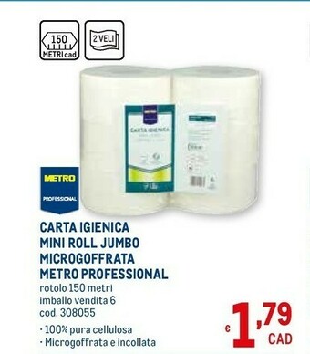 Metro Jumbo Carta igienica offerta