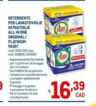 Metro Fairy Detersivo lavastoviglie offerta