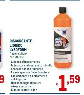 Metro Lysoform Sgrassatore offerta