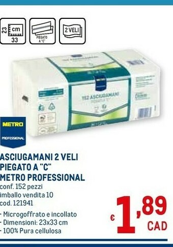 Metro Carta igienica offerta