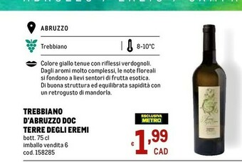 Metro Trebbiano Vino offerta