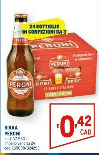 Metro Peroni Birra offerta