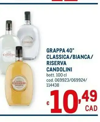 Metro Candolini Grappa offerta