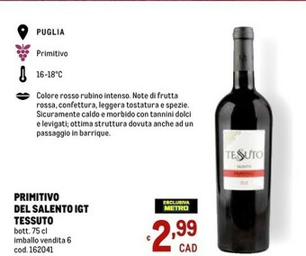 Metro Rubino Vino offerta