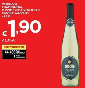 Bennet Cantine maschio Verduzzo, Chardonnay, O Pinot Rosa Veneto Igt offerta