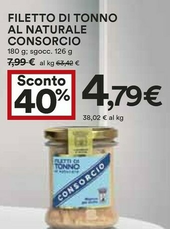 Coop Consorcio Filetto Di Tonno Al Naturale offerta