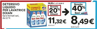 Coop Dixan Detersivo lavatrice offerta