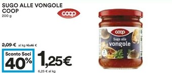 Coop Coop - Sugo Alle Vongole 200 G(ml) offerta