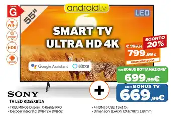 Somma Expert Sony TV Led 55" KD55X81JA offerta