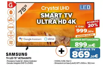 Samsung TV Led 75" UE75AU8070
