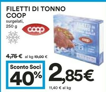 Coop Coop - Filetti Di Tonno A Pinne Gialle Surgelati 250 G(ml) offerta