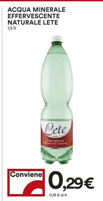 Coop Lete Acqua Minerale Effervescente Naturale offerta