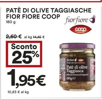 Coop Coop - Patè Di Olive Taggiasca 180 G(ml) offerta