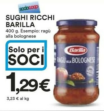 Coop Barilla Ragù Alla Bolognese 400 G(ml) offerta