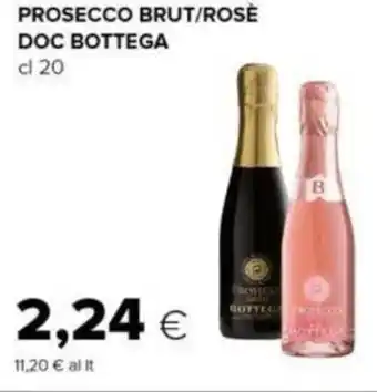 Oasi PROSECCO BRUT/ROSÈ DOC BOTTEGA cl 20 offerta