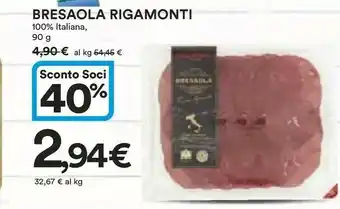 Coop Rigamonti Bresaola 90 G(ml) offerta
