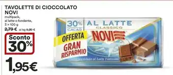 Coop Novi Tavolette Di Cioccolato offerta
