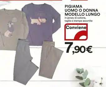 Coop Ipercoop Pigiama Uomo O Donna Modello Lungo In Jersey Di Cotone offerta