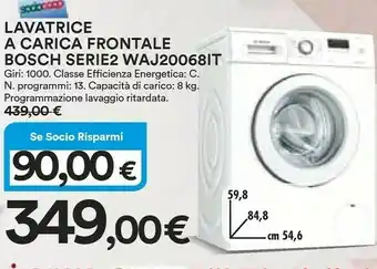 Coop Bosch Lavatrice A Carica Frontale Serie2 WAJ20068IT offerta