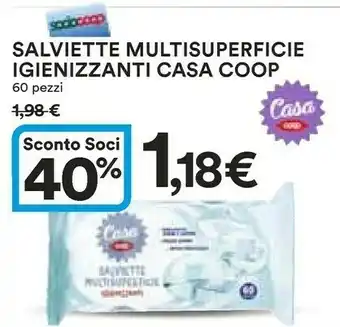 Coop Coop Casa Salviette Multisuperficie Igienizzanti 60pz offerta