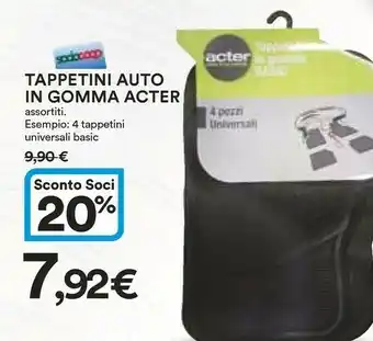 Coop Acter Tappetini Auto In Gomma offerta