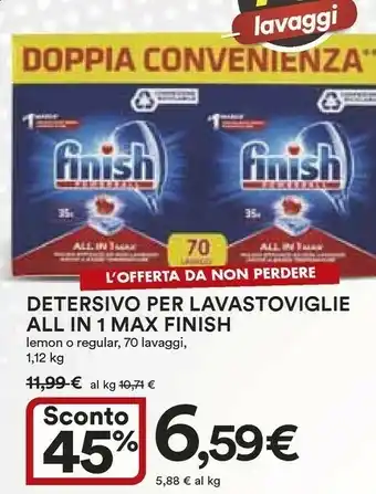 Coop Finish Detersivo Per Lavastoviglie All In 1 Max offerta