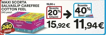 Coop Carefree Maxi Scorta Salvaslip Cotton Feel offerta