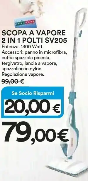 Coop Polti SV205 Pulitore A Vapore Verticale 0,32 L 1800 W offerta