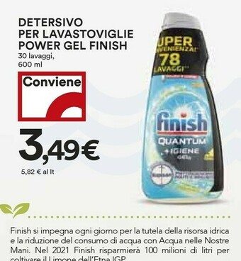 Coop Finish Detersivo Per Lavastoviglie Power Gel offerta