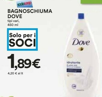 Coop Dove Bagnoschiuma offerta