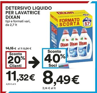 Coop Dixan Detersivo lavatrice offerta
